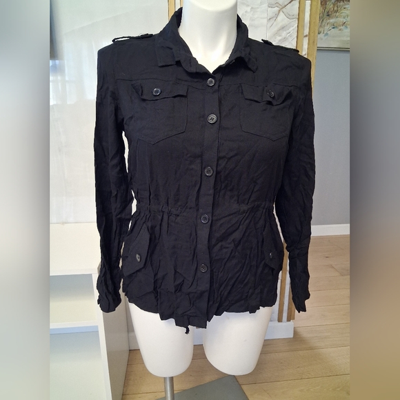 Hype Jackets & Blazers - Women's Black Button-Up Jacket